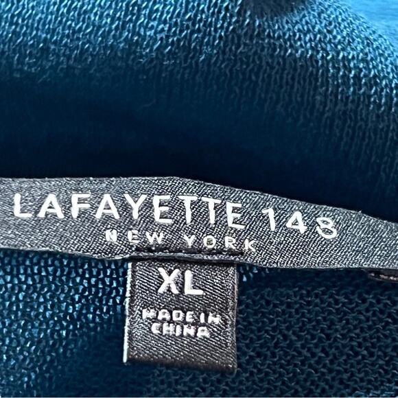 LAFAYETTE 148 NY Flare Sleeves Elegant Teal Women's Top - Picture 6 of 7